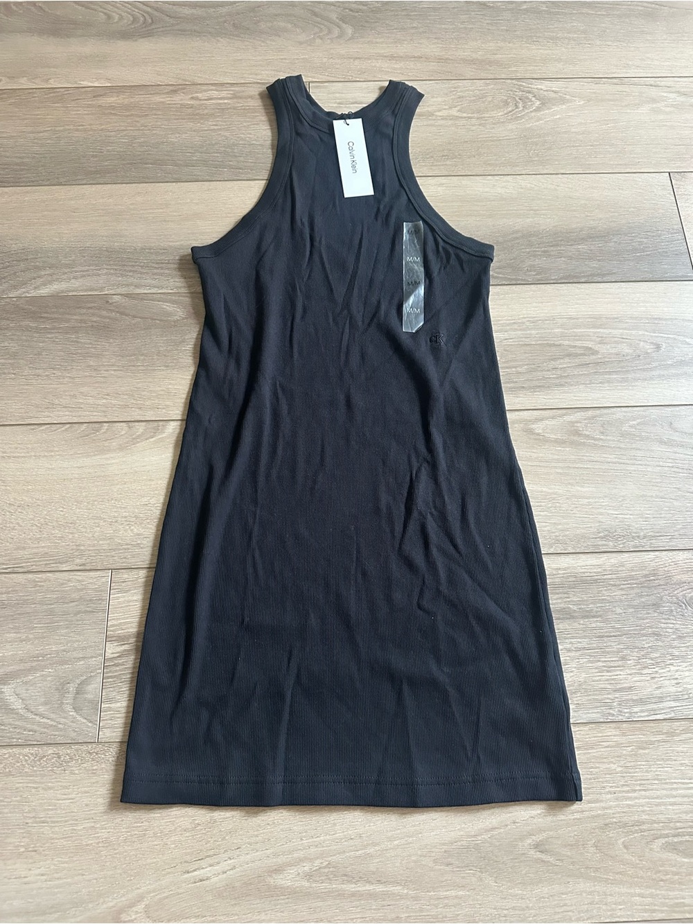 NWT Calvin Klein Black Ribbed Tank Dress